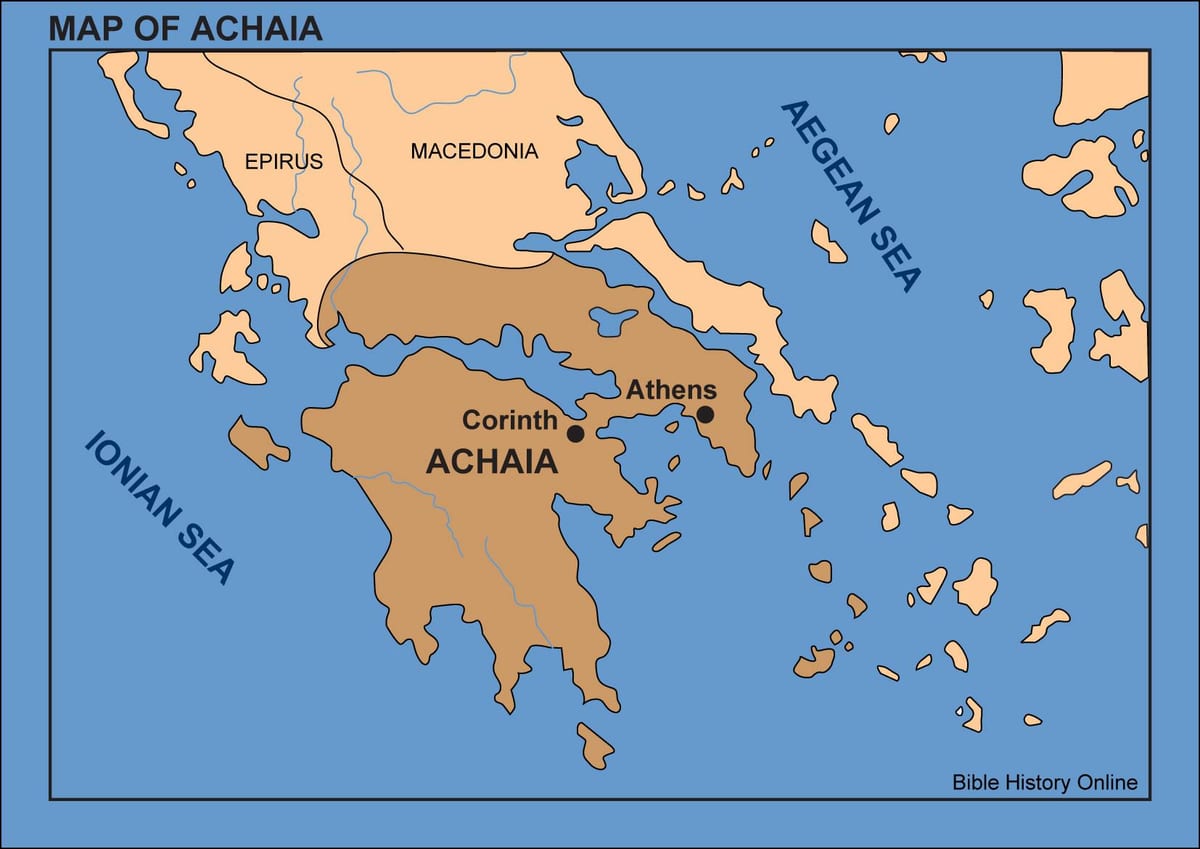mapa de Corinto, Grécia