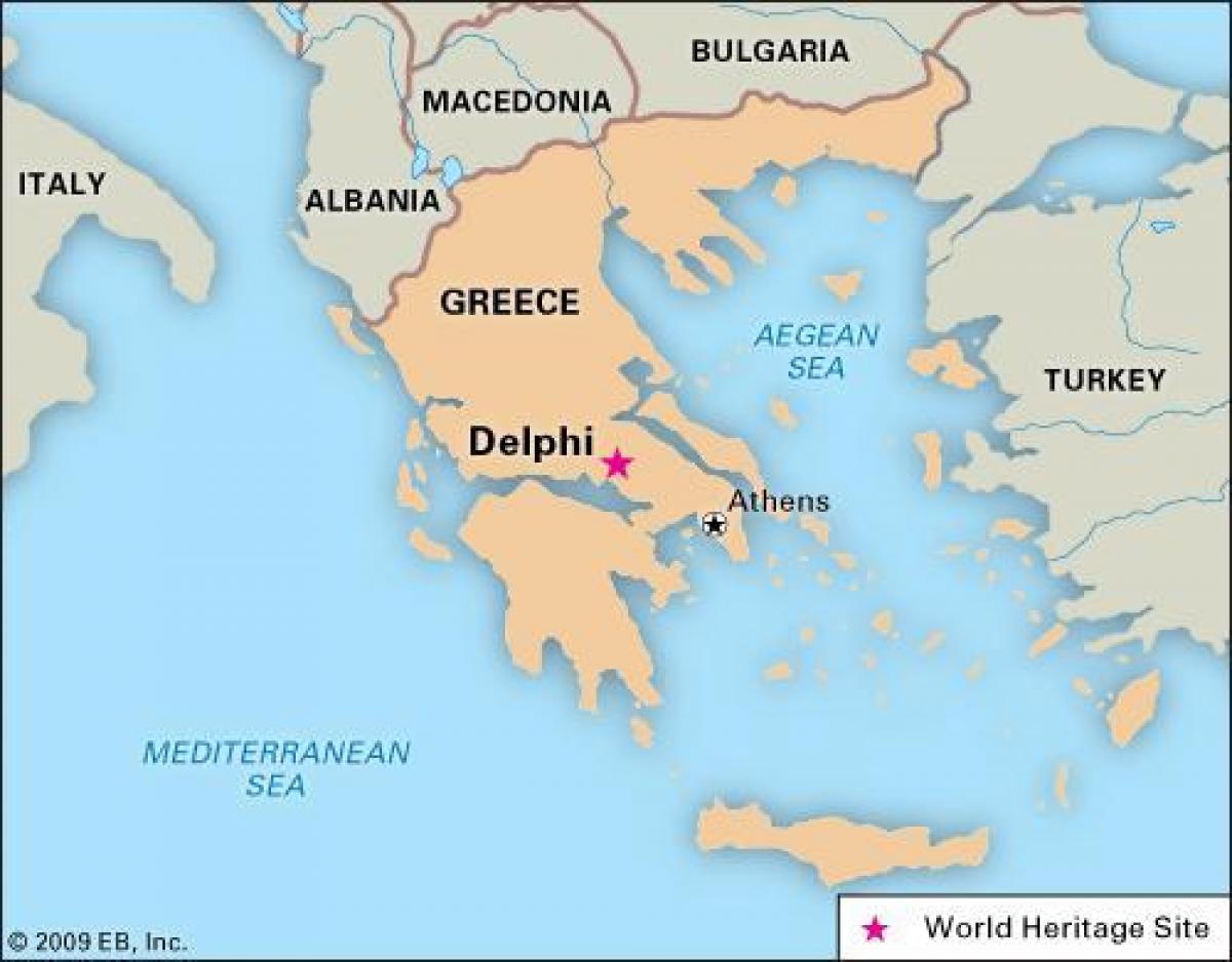 mapa da Grécia Delphi