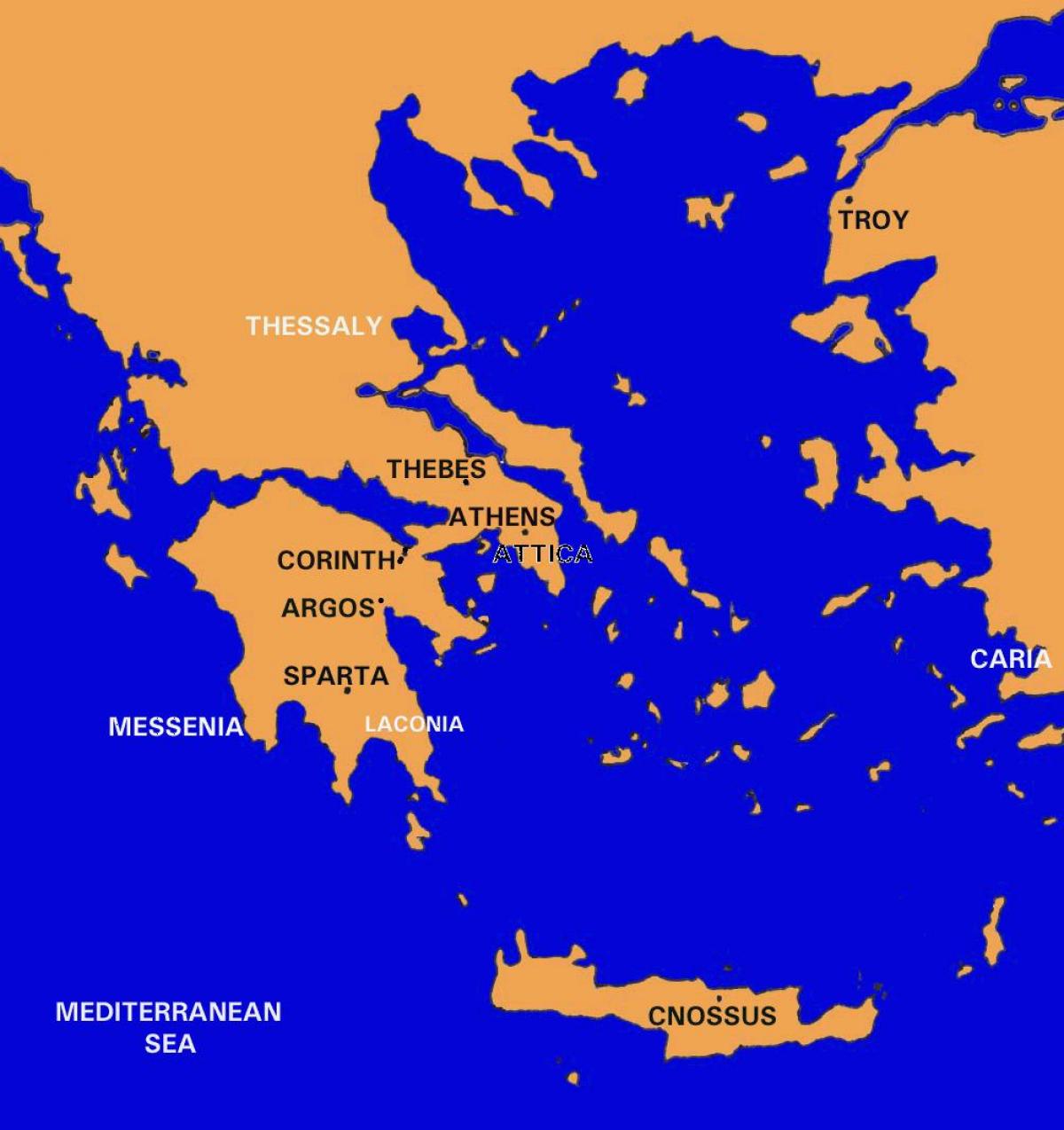 Esparta, Grécia Mapa 