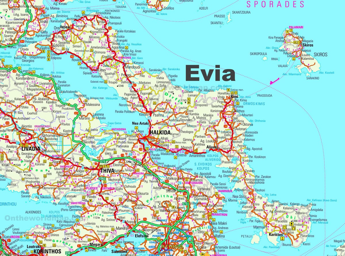 mapa Evia Grécia
