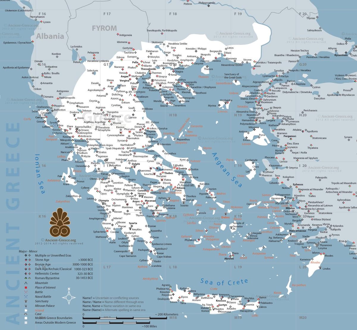 um mapa da Grécia antiga