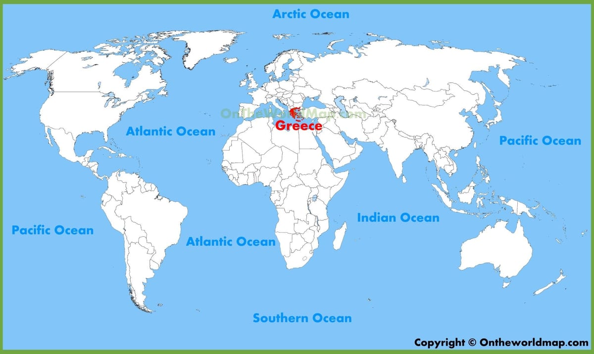A grécia, o mapa do mundo