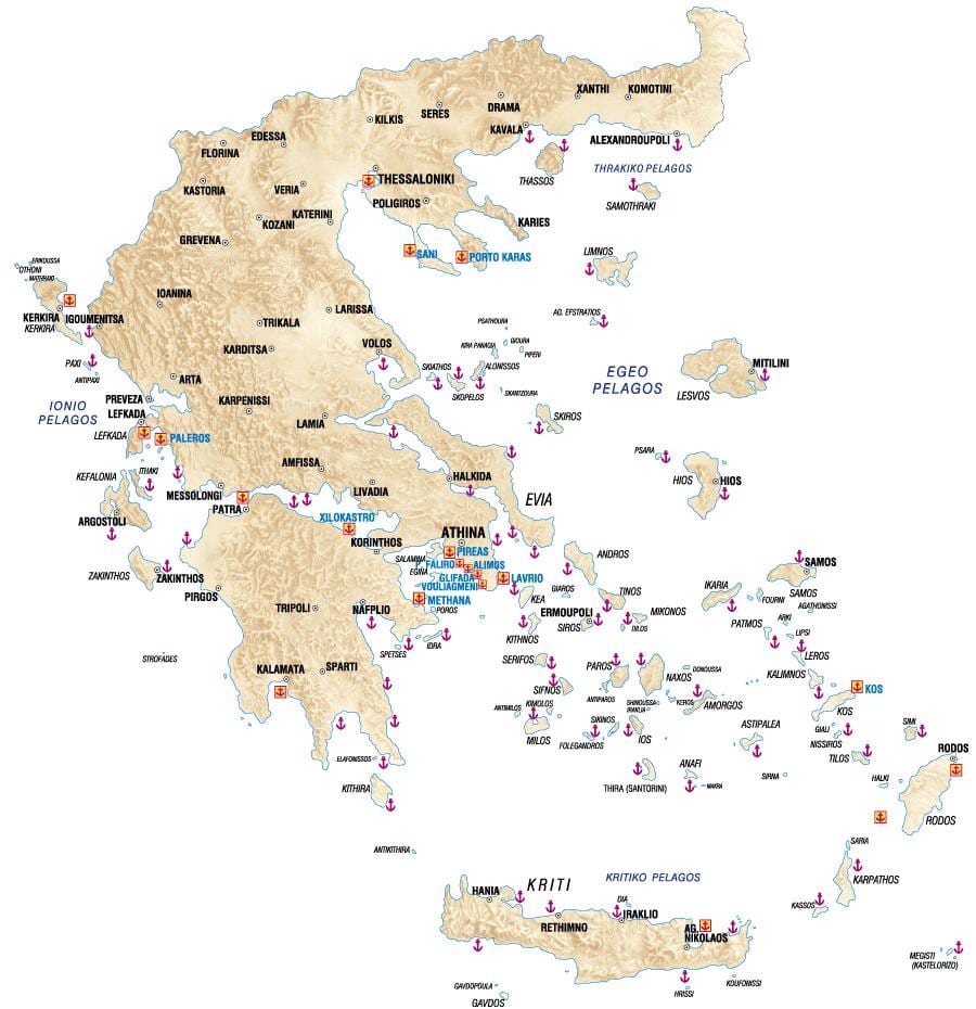 Hellas portas mapa