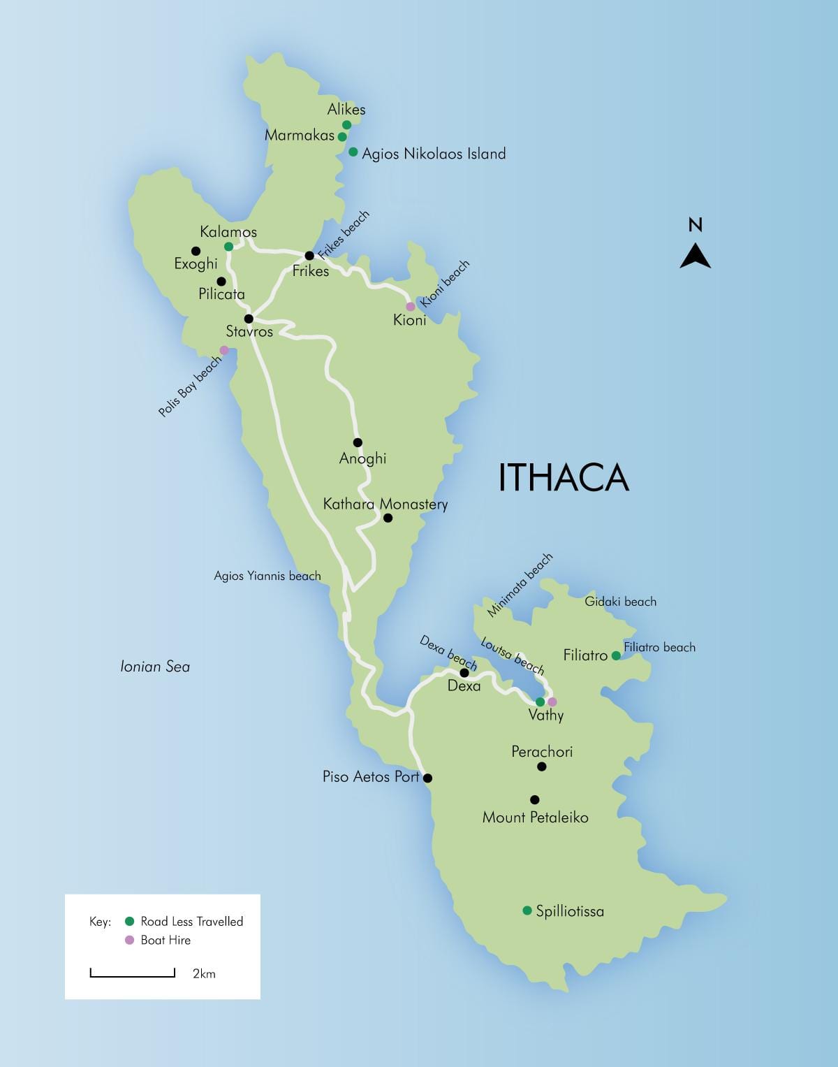 mapa de Ítaca Grécia