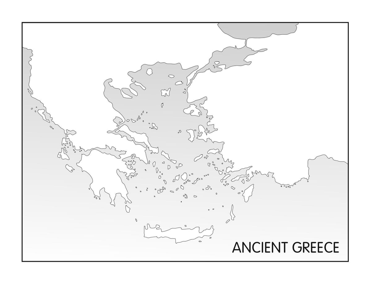 Grécia antiga mapa em branco