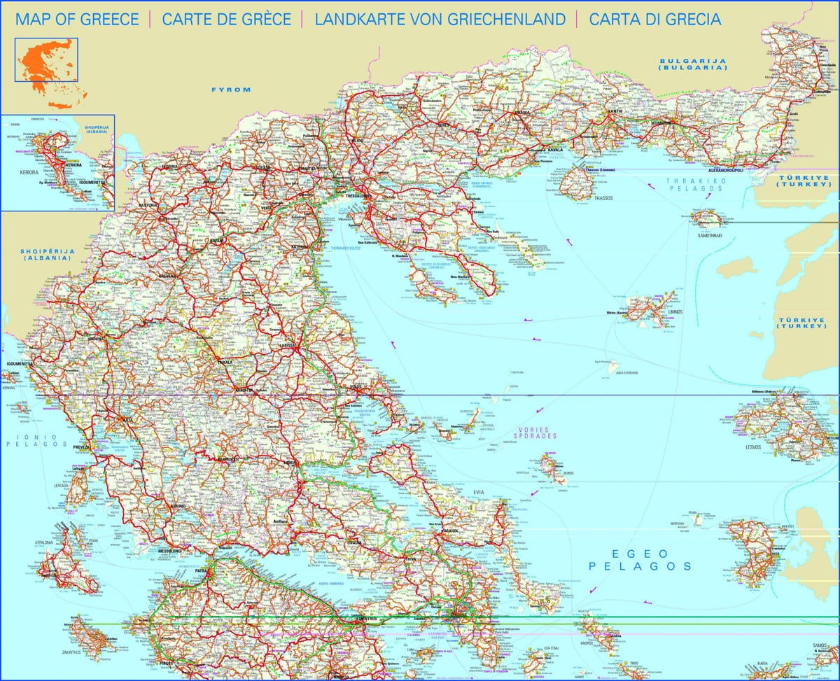 mapa do norte da Grécia