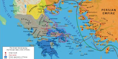 Mapa da Grécia antiga e da Pérsia