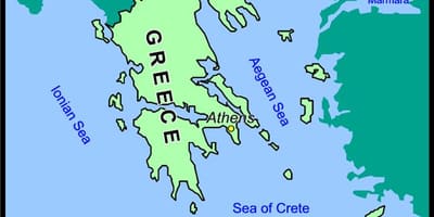 Mapa da ilha de Creta e Grécia