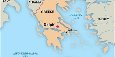 Mapa da Grécia Delphi