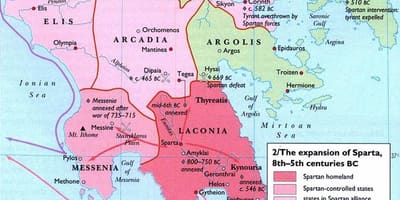 Mapa da Grécia antiga Esparta