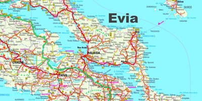 Mapa Evia Grécia