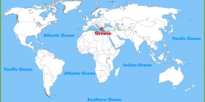 A grécia, o mapa do mundo