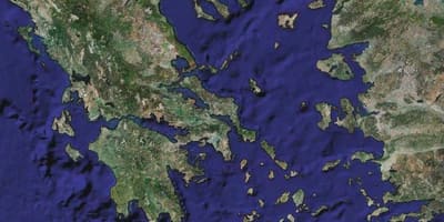 Mapa da Grécia por satélite