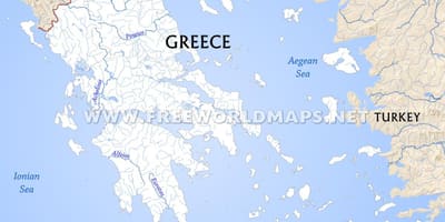 Rios na Grécia mapa