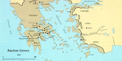 Grécia antiga em um mapa do mundo