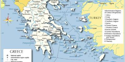 Mapa da Grécia e países vizinhos