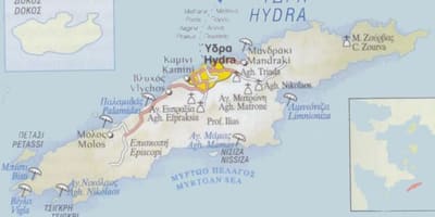 Mapa da Hydra Grécia