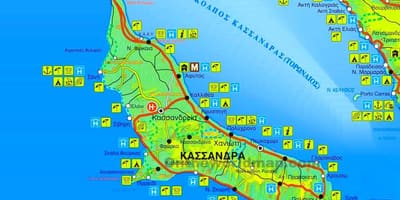 Mapa de kassandra Grécia