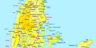 Grécia Lefkada mapa