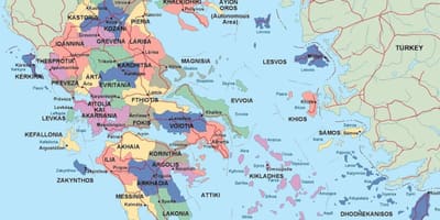Mapa político da Grécia