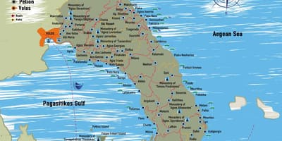 Pelion mapa da Grécia