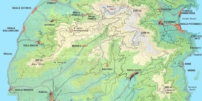 Mapa De Thassos, Grécia