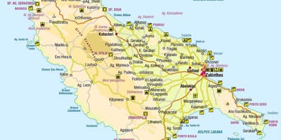 Mapa de ilhas gregas Zante